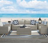 Patmos Gray 4 Pc Outdoor Seating Set with Linen Cushions