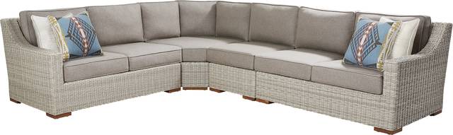 Patmos Gray 4 Pc Outdoor Sectional with Mushroom Cushions - Thumbnail - Image 1