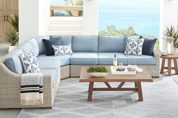 Patmos Gray 4 Pc Outdoor Sectional with Steel Cushions