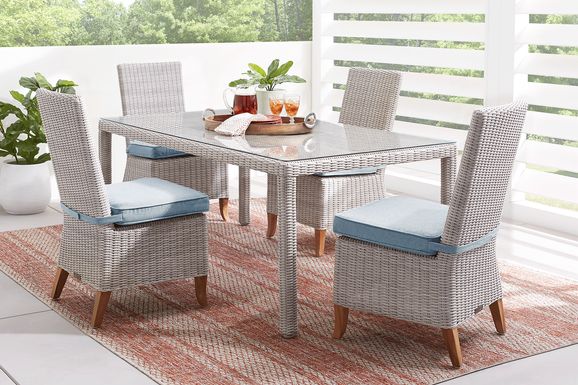 Patmos Gray 5 Pc Outdoor Dining Set with Steel Cushions