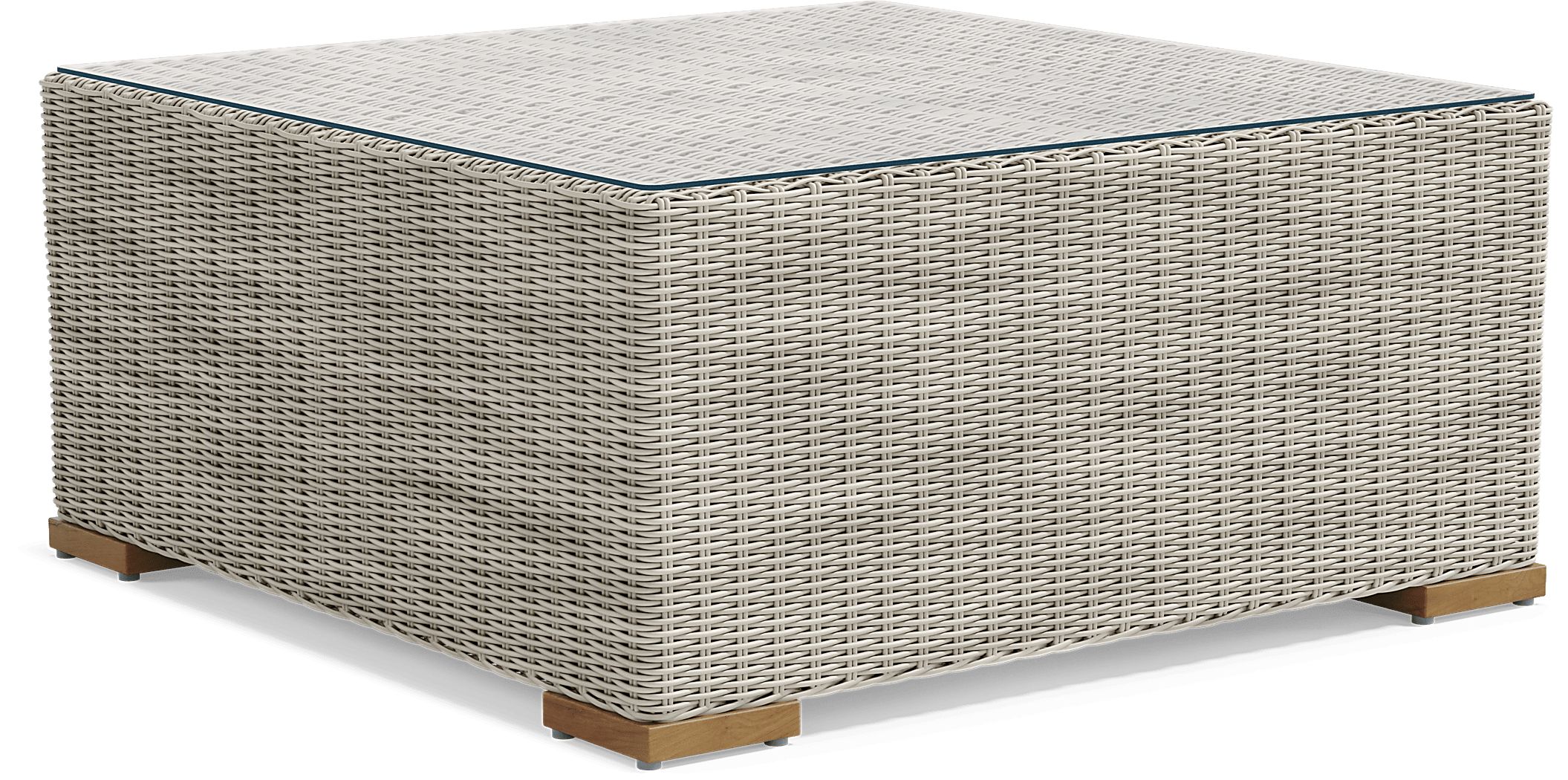 Fifth & Shore Patmos Gray Wicker Outdoor Cocktail Table | Rooms to Go