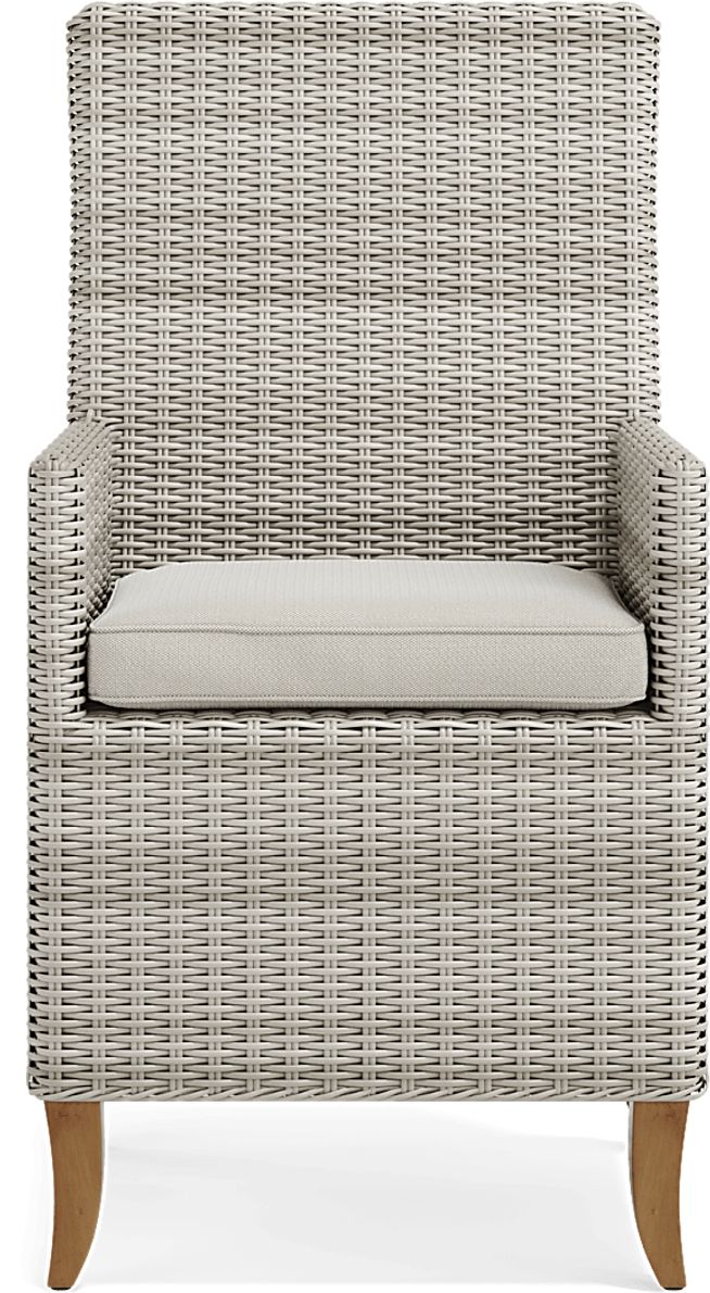 Patmos Gray Outdoor Arm Chair with Linen Cushions