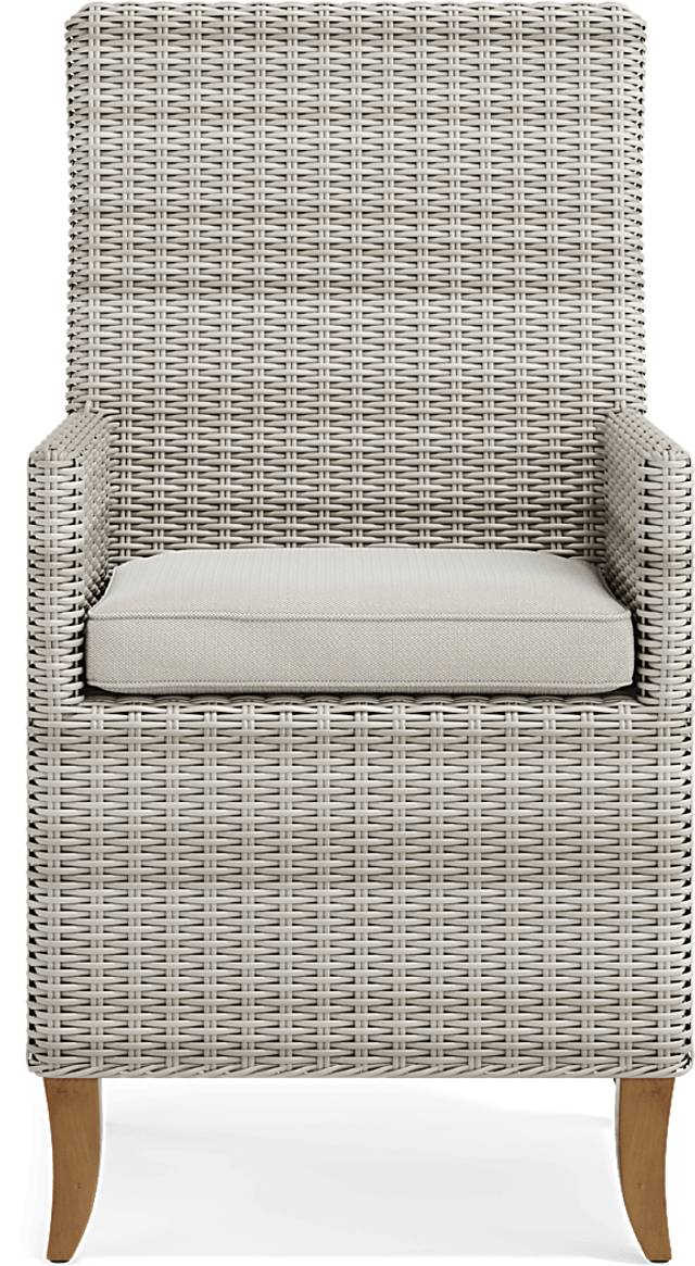 Patmos Gray Outdoor Arm Chair with Linen Cushions - Thumbnail - Image 2