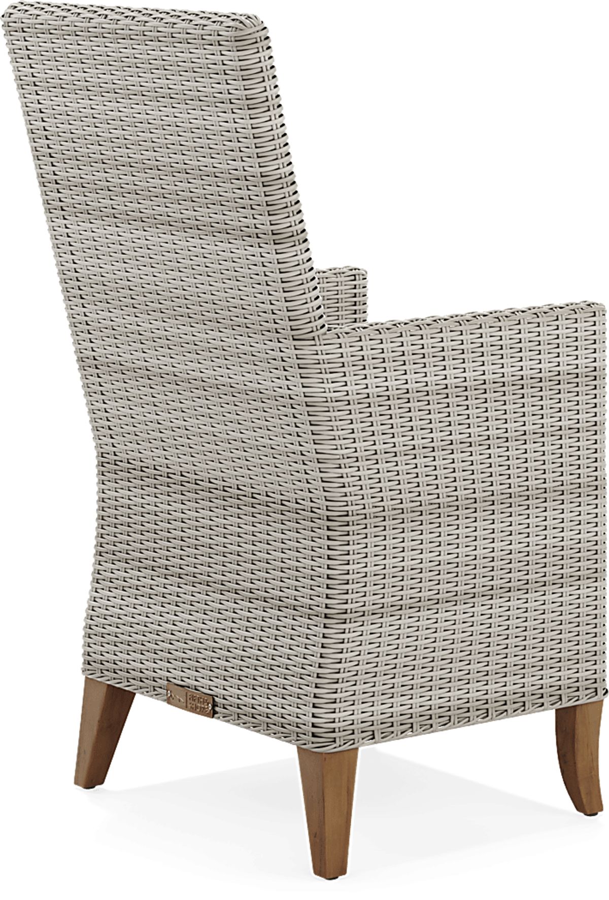 Patmos Gray Linen Beige Wicker Outdoor Arm Chair | Rooms to Go