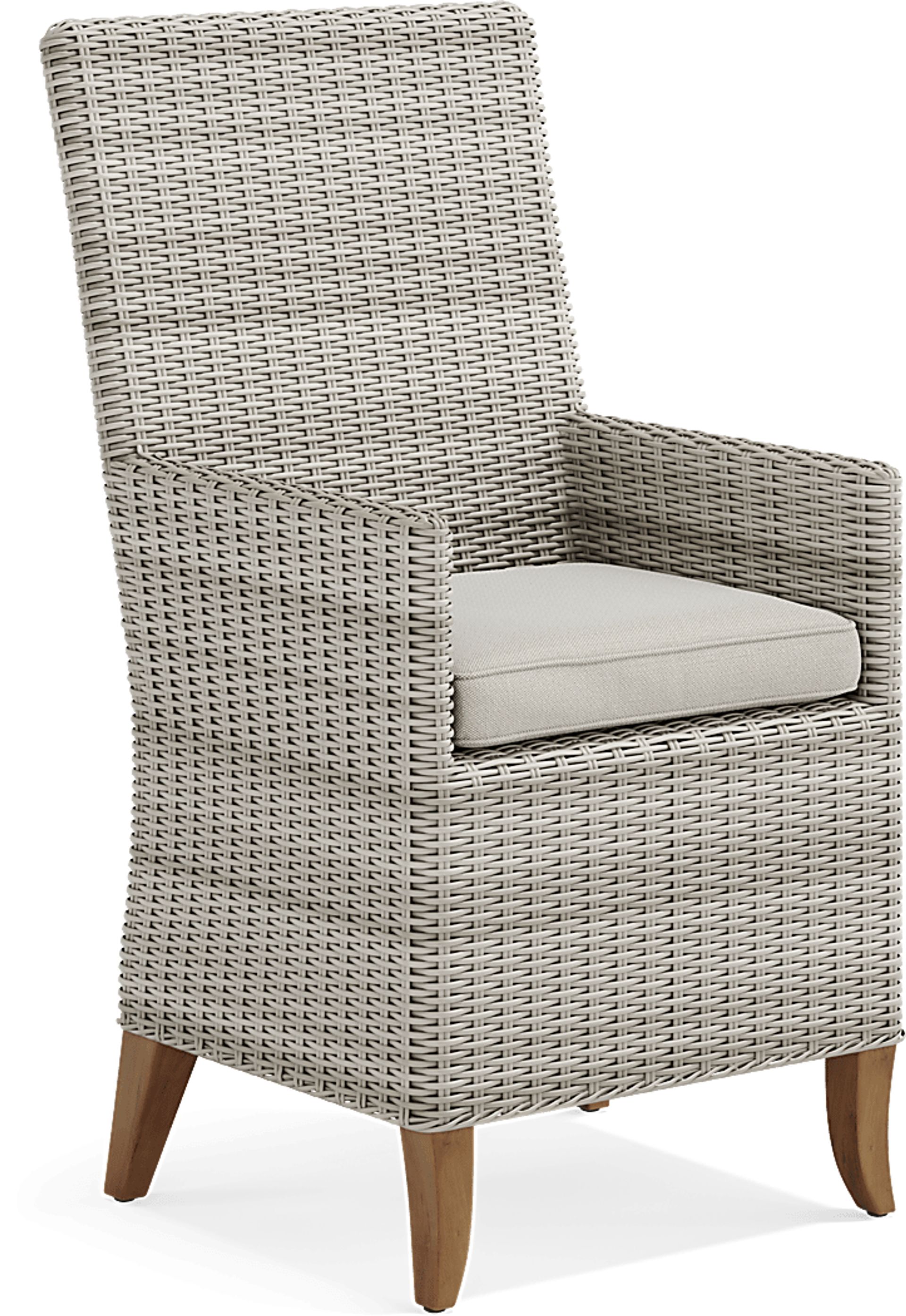 Patmos Gray Outdoor Arm Chair with Linen Cushions - Image 1