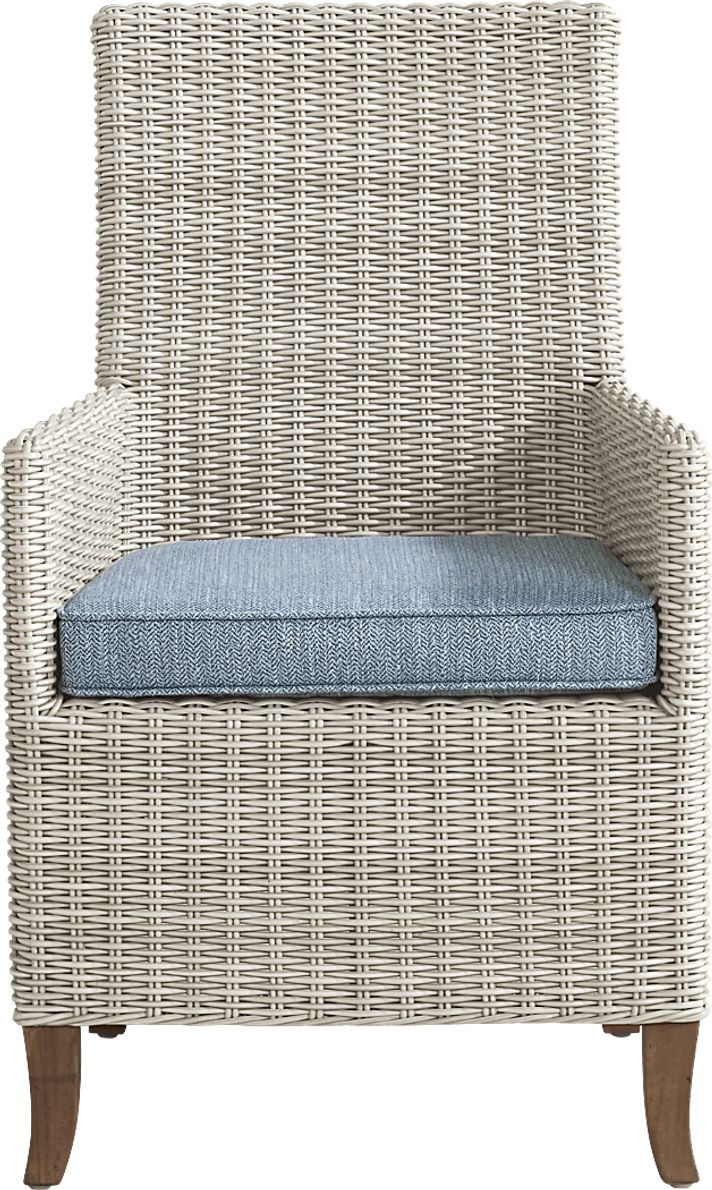 Patmos Gray Outdoor Arm Chair with Steel Cushions