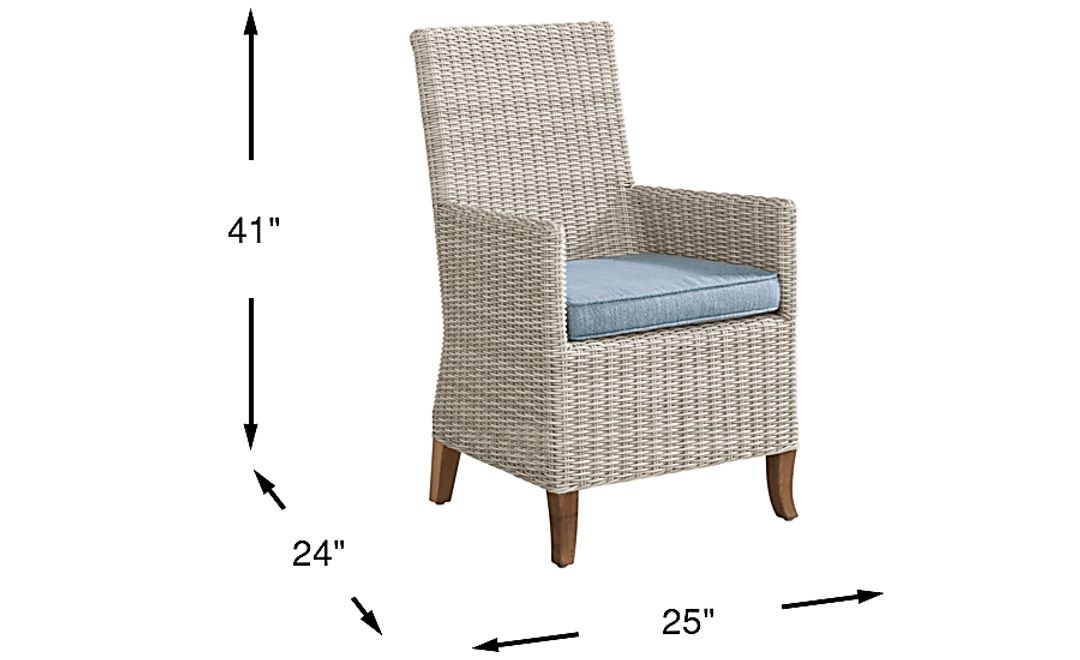 Patmos Gray Outdoor Arm Chair with Steel Cushions