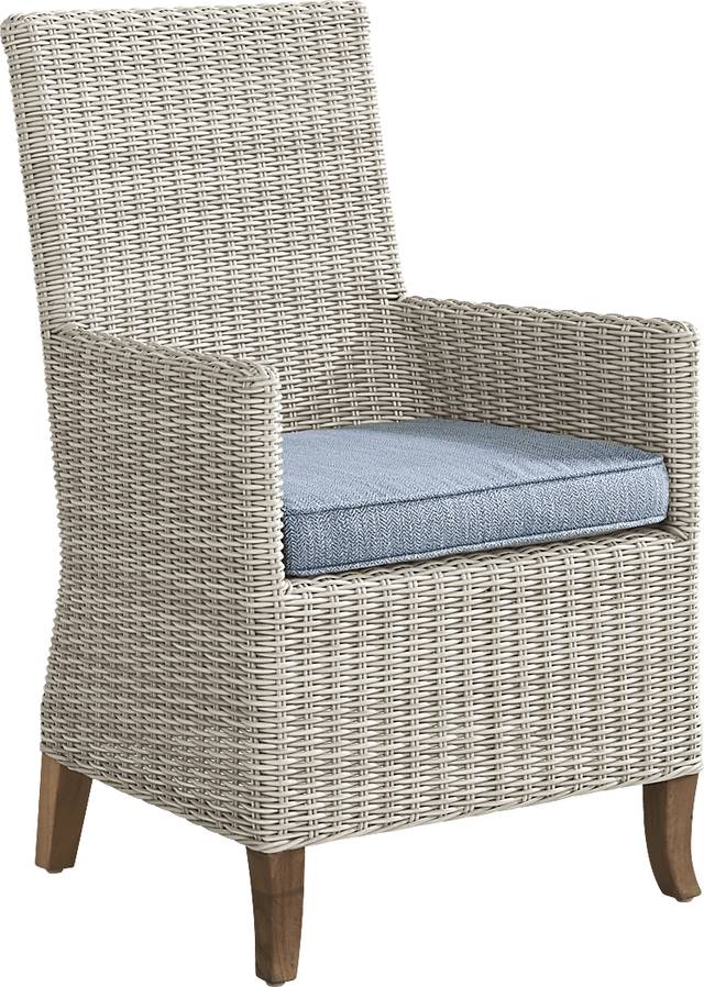 Patmos Gray Outdoor Arm Chair with Steel Cushions - Thumbnail - Image 1
