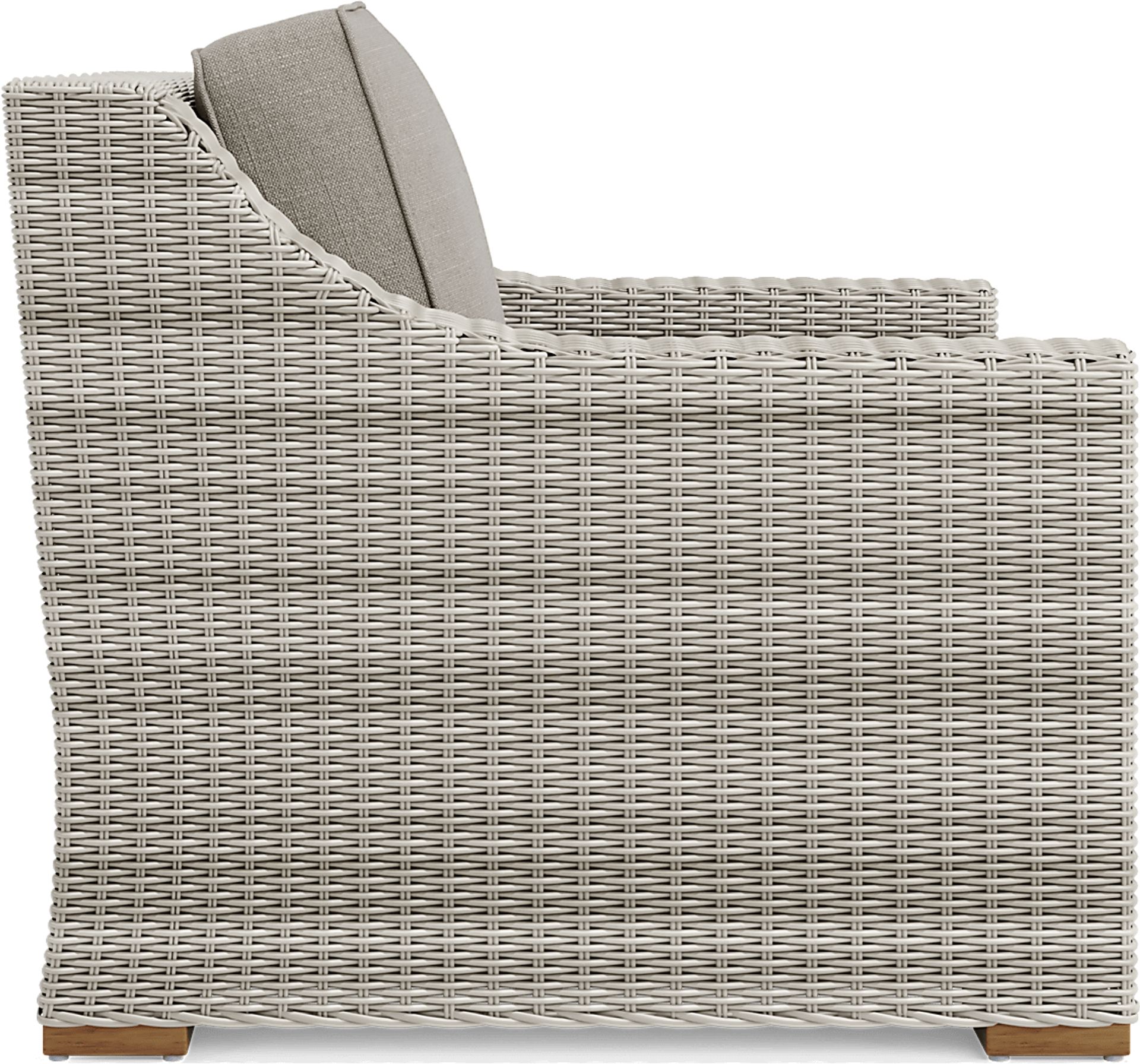 Patmos Gray 4 Pc Outdoor Sofa Seating Set with Mushroom Cushions - Image 8