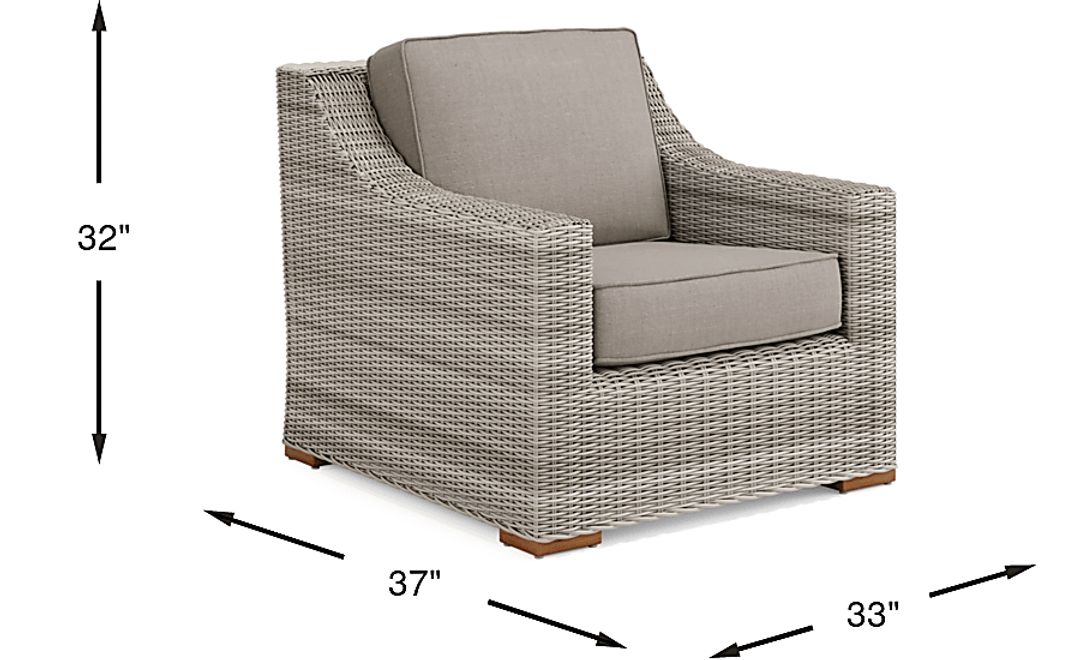 Patmos Gray Outdoor Chair with Mushroom Cushions