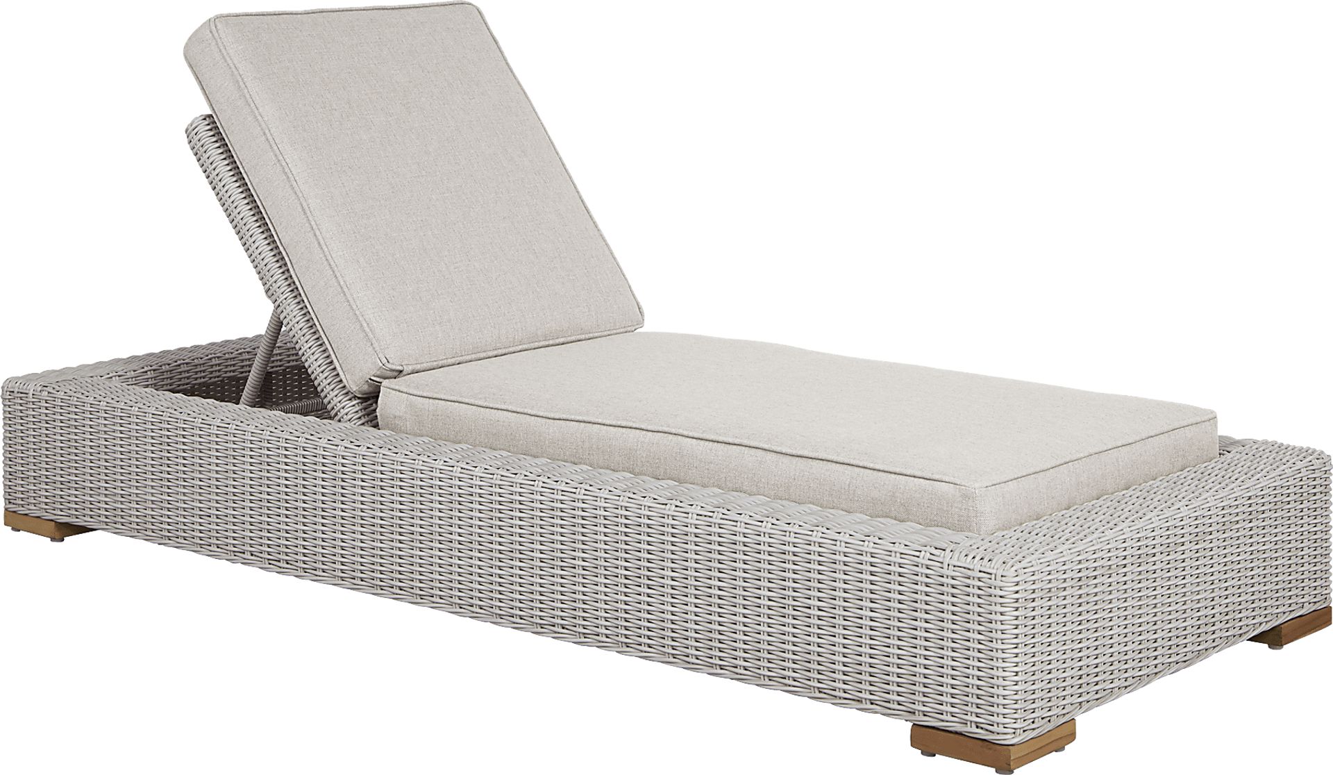 Patmos Gray Outdoor Chaise with Linen Cushions - Image 1