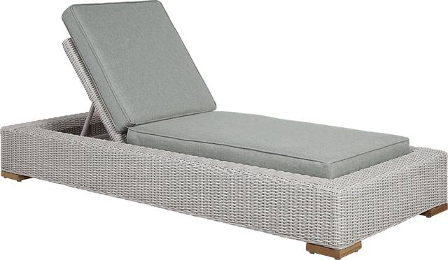 Patmos Gray Outdoor Chaise with Moss Cushions - Thumbnail - Image 1