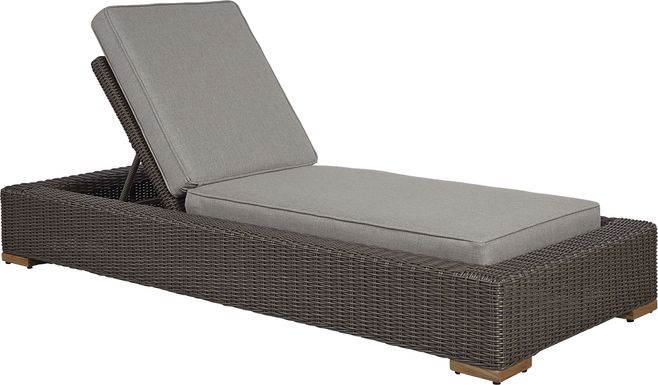 Patmos Brown Outdoor Chaise with Mushroom Cushions