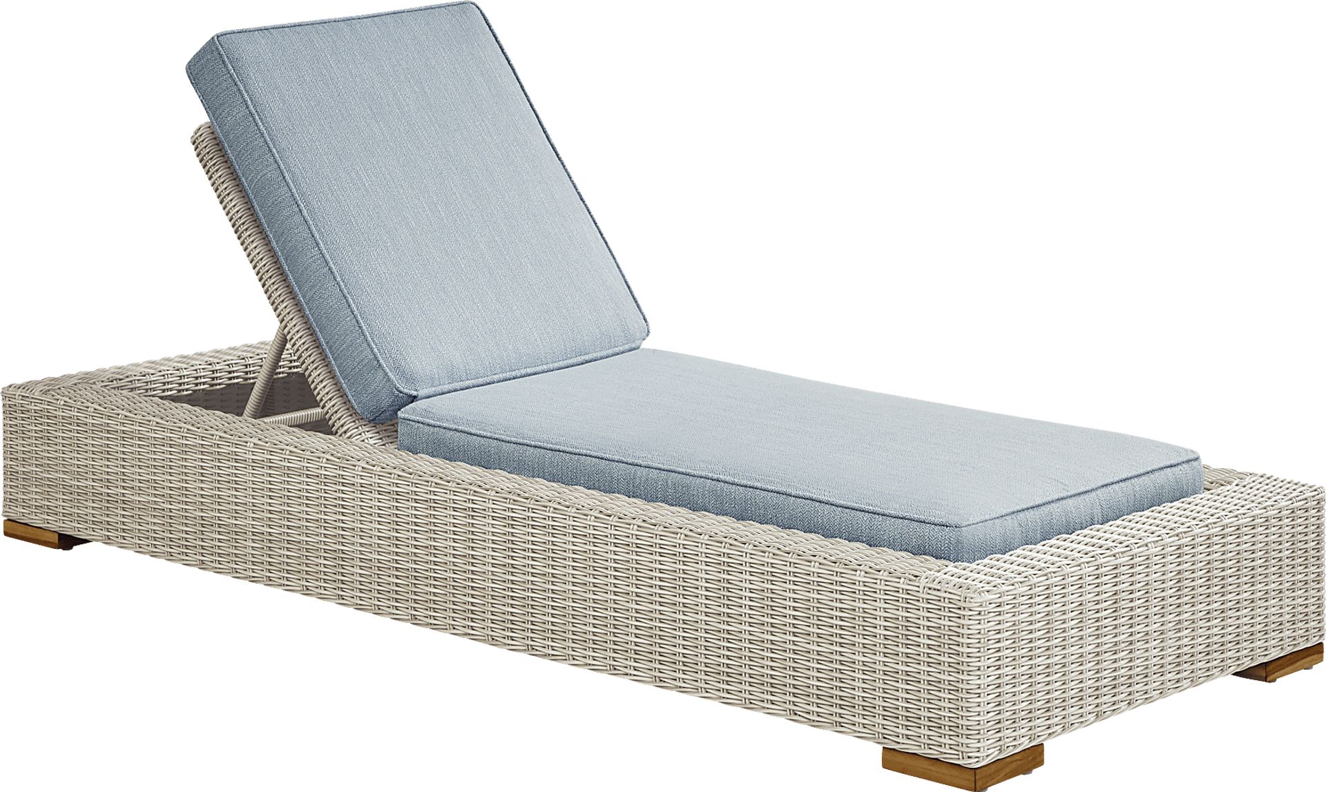 Patmos Gray Outdoor Chaise with Steel Cushions - Image 1
