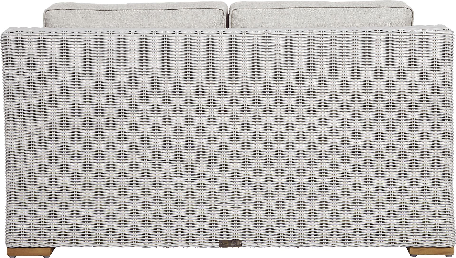 Patmos Gray Outdoor Loveseat with Linen Cushions - Image 3