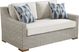 Patmos Gray Outdoor Loveseat with Linen Cushions