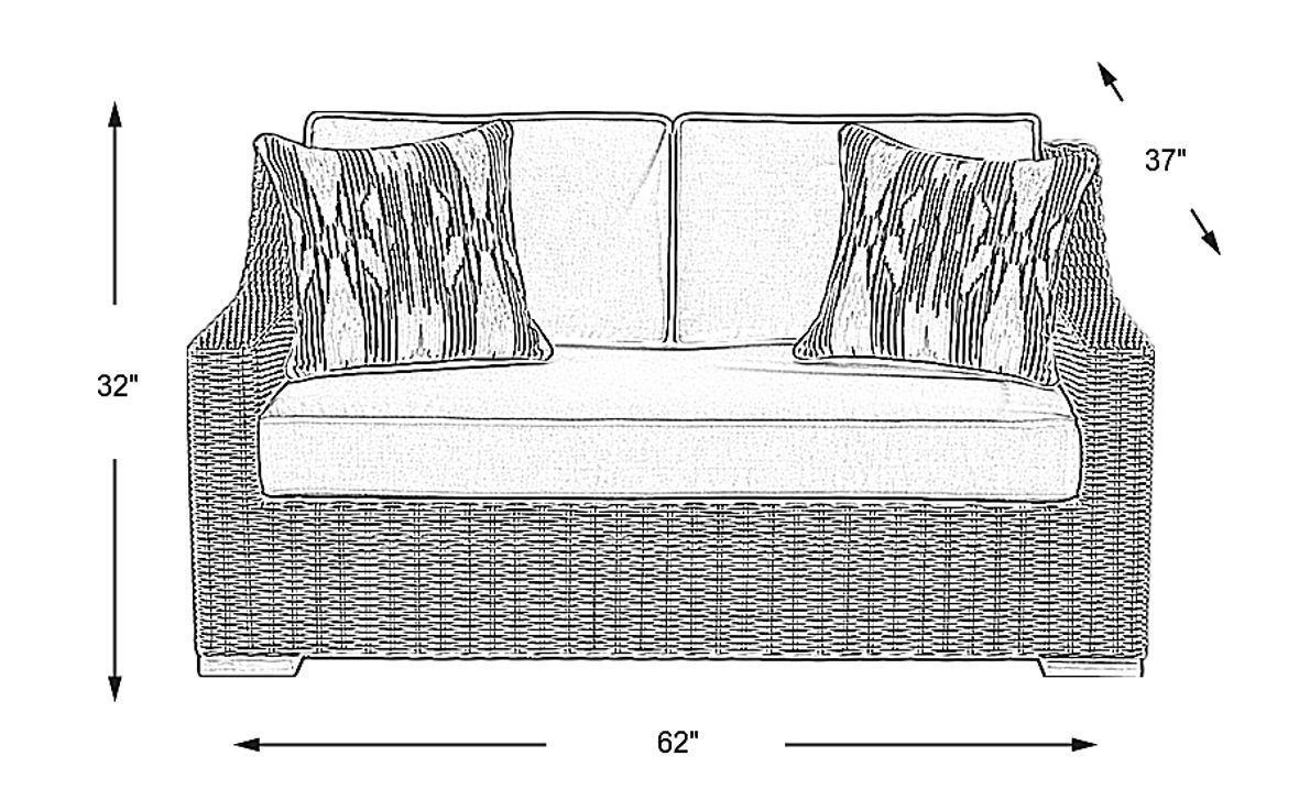 Patmos Gray Outdoor Loveseat with Linen Cushions