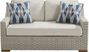 Patmos Gray Outdoor Loveseat with Linen Cushions