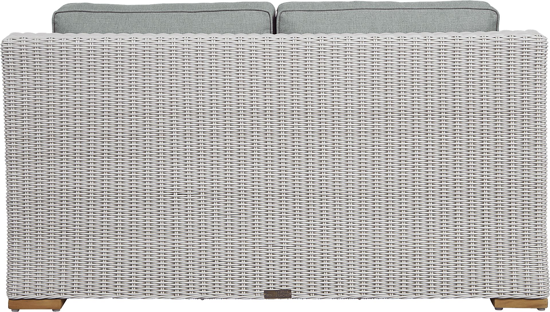 Patmos Gray Outdoor Loveseat with Moss Cushions - Image 3