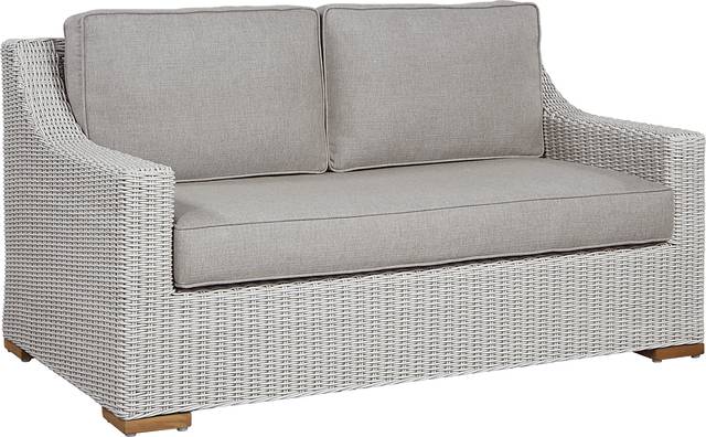 Patmos Gray Outdoor Loveseat with Mushroom Cushions - Thumbnail - Image 2