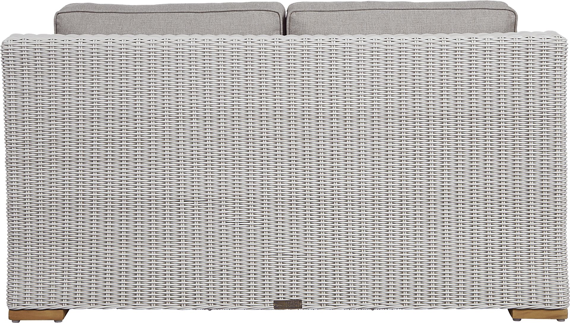 Patmos Gray Outdoor Loveseat with Mushroom Cushions - Image 3