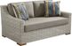 Patmos Gray 4 Pc Outdoor Loveseat Seating Set with Mushroom Cushions