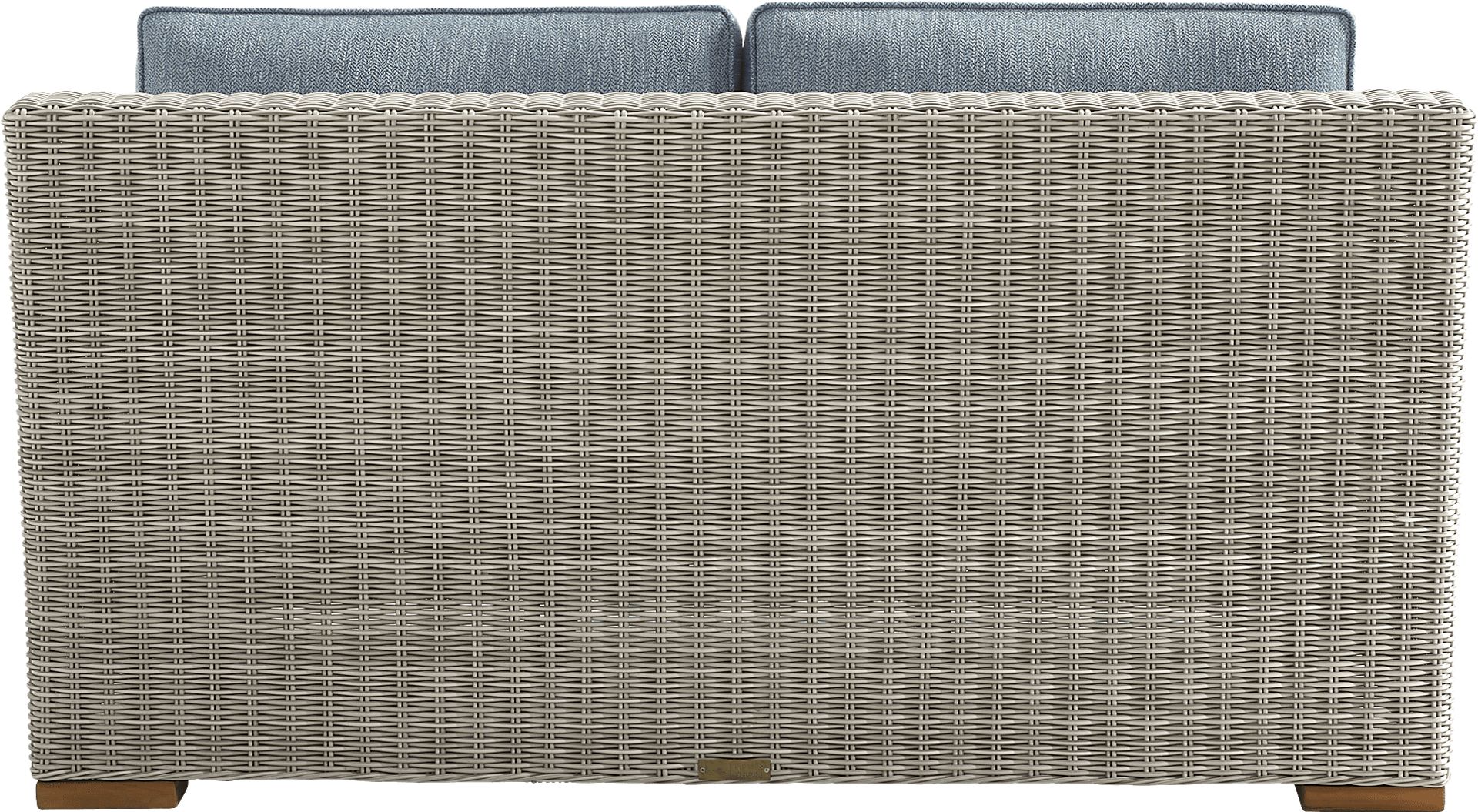Patmos Gray 4 Pc Outdoor Loveseat Seating Set with Steel Cushions - Image 4