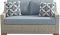 Patmos Gray Outdoor Loveseat with Steel Cushions