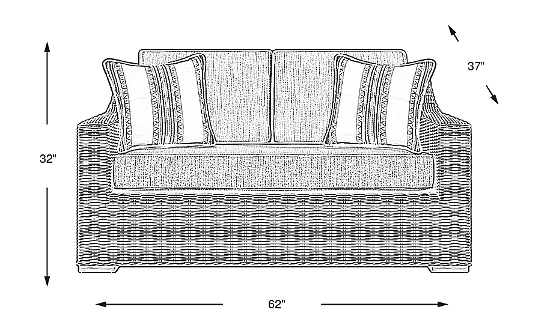 Patmos Gray Outdoor Loveseat with Steel Cushions