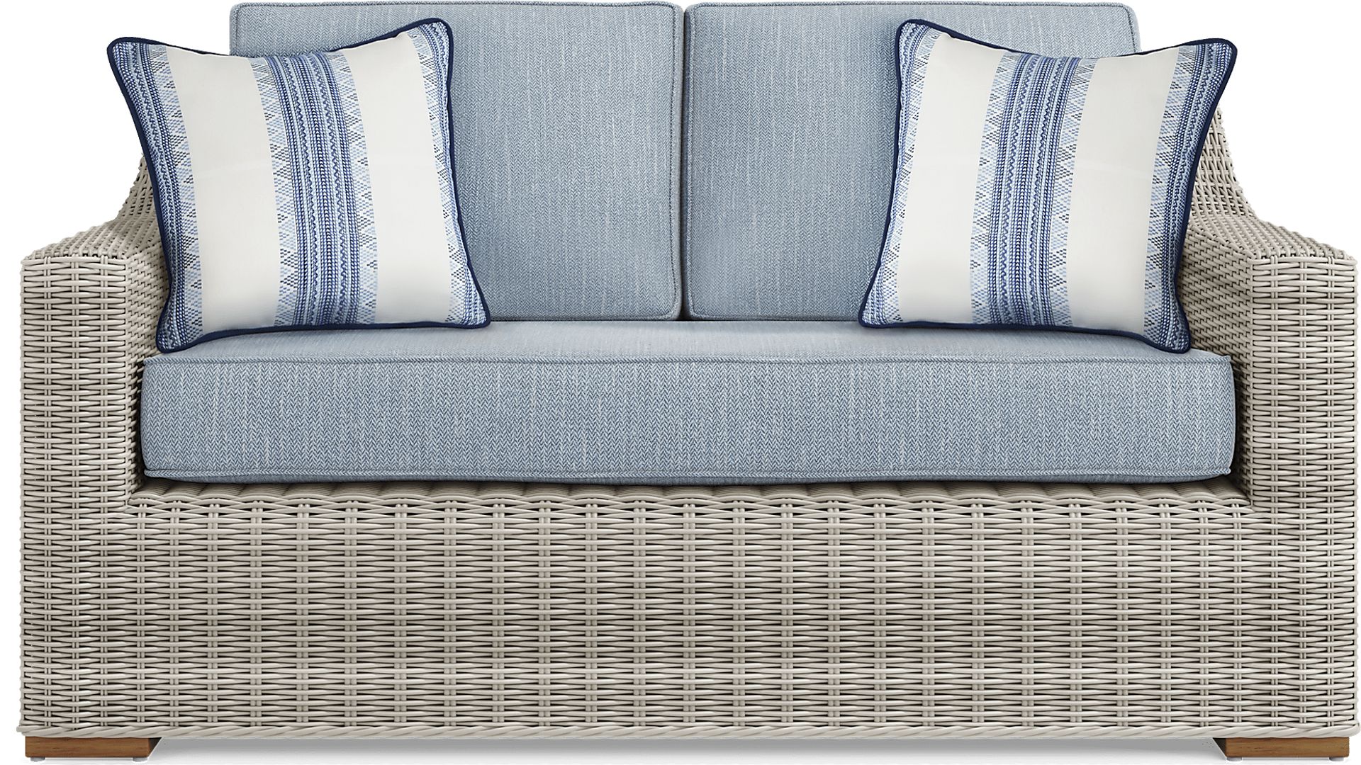 Patmos Gray 4 Pc Outdoor Loveseat Seating Set with Steel Cushions - Image 2