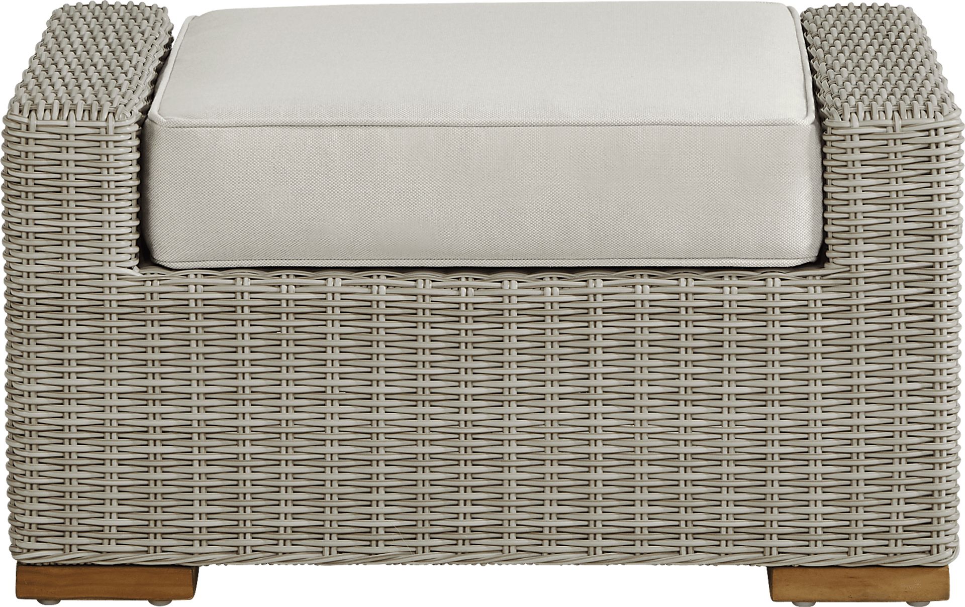 Patmos Gray Outdoor Ottoman with Linen Cushion - Image 2