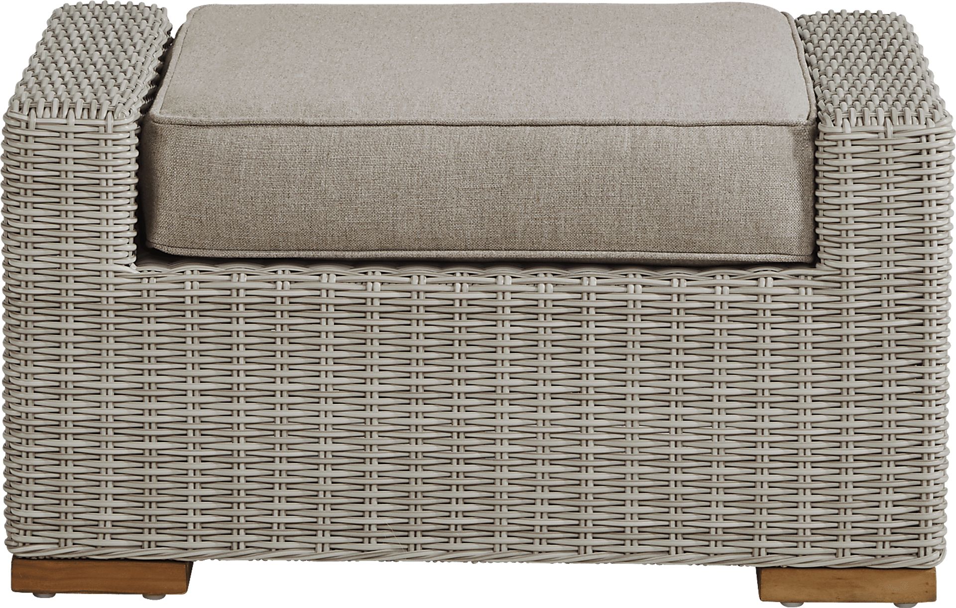 Patmos Gray Outdoor Ottoman with Mushroom Cushion - Image 2
