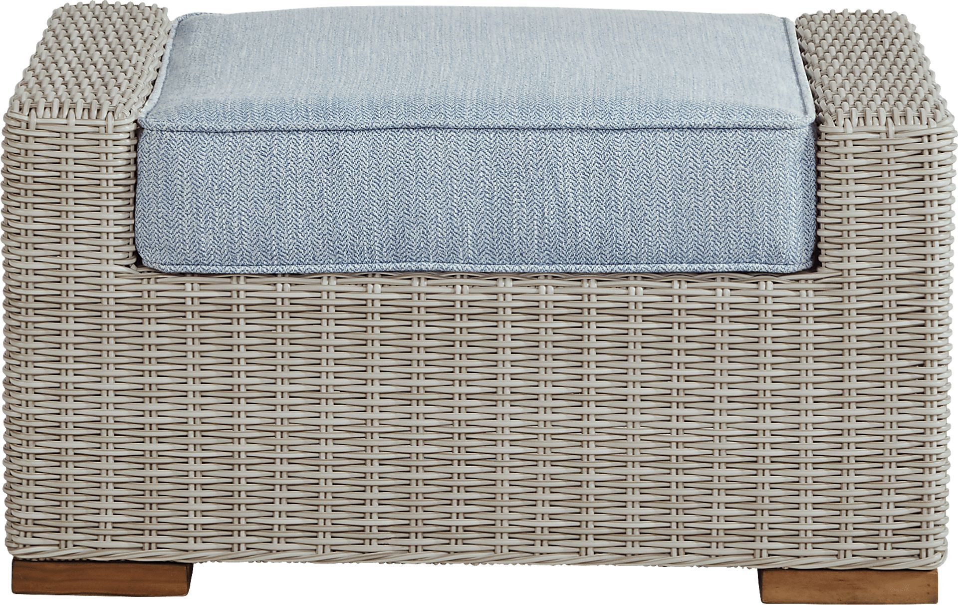 Patmos Gray Outdoor Ottoman with Steel Cushion - Image 2