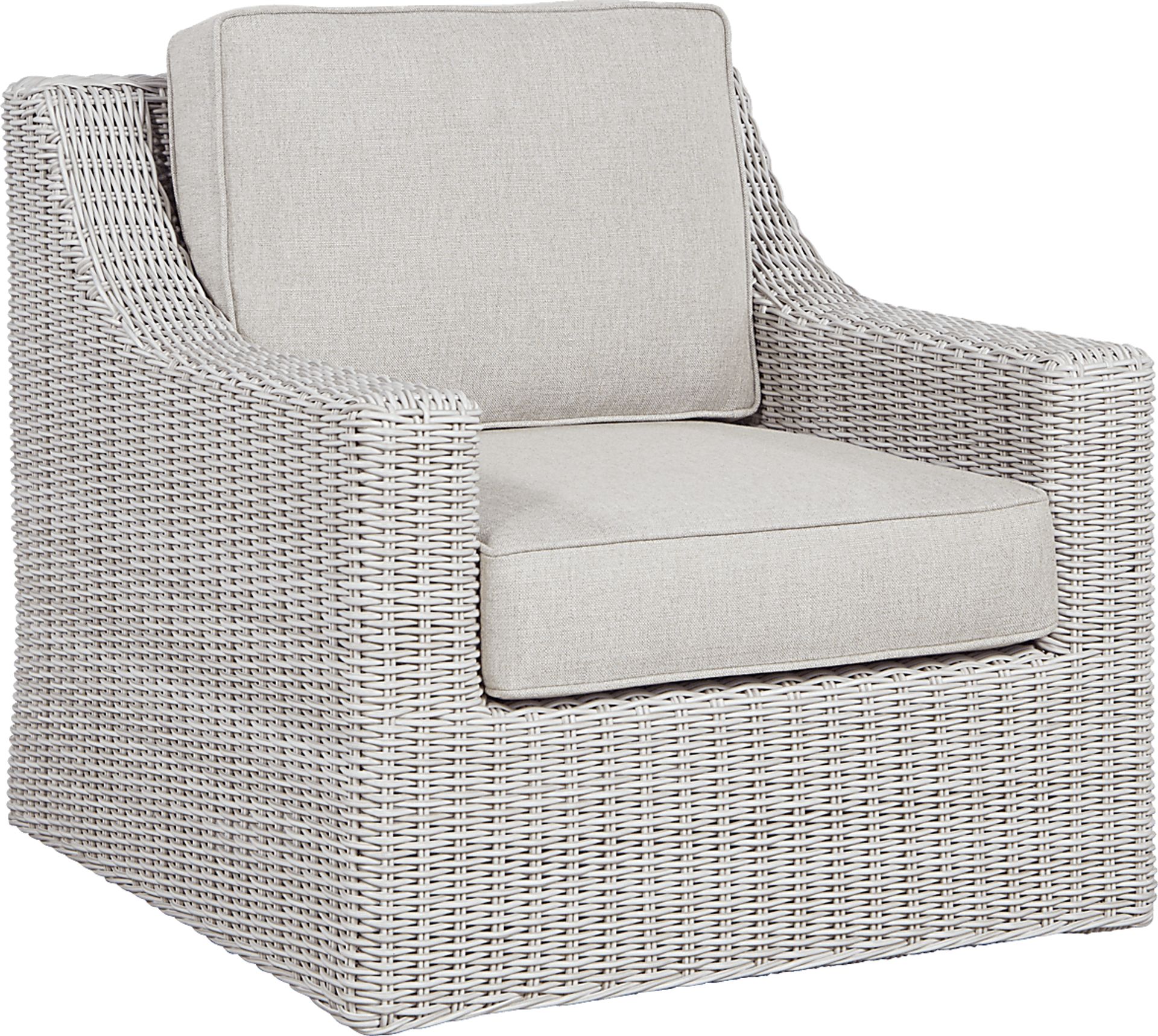 Patmos Gray Outdoor Rocker Chair with Linen Cushions - Image 1