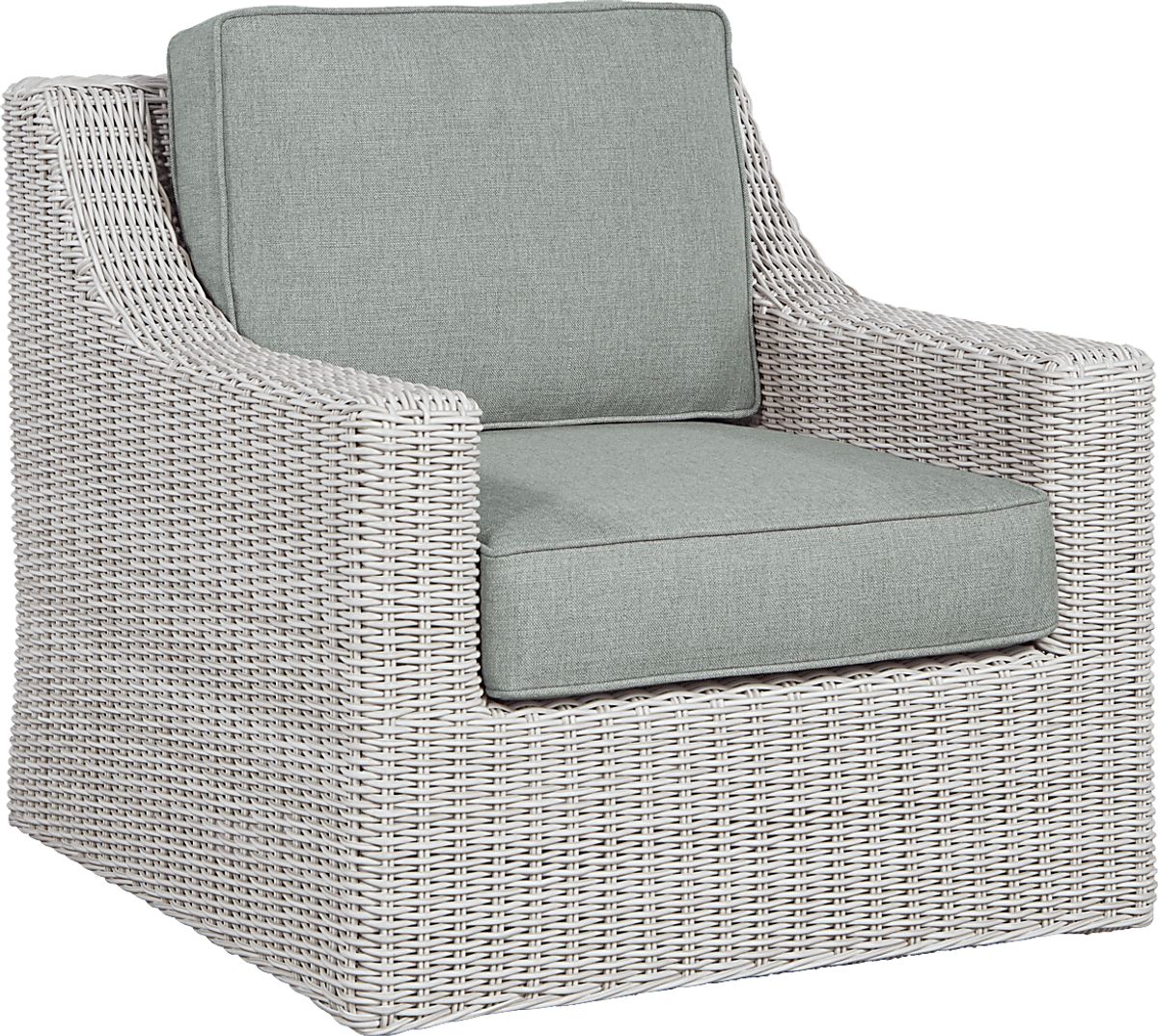 Fifth & Shore Patmos Gray Wicker Moss Green Outdoor Rocking Chair ...