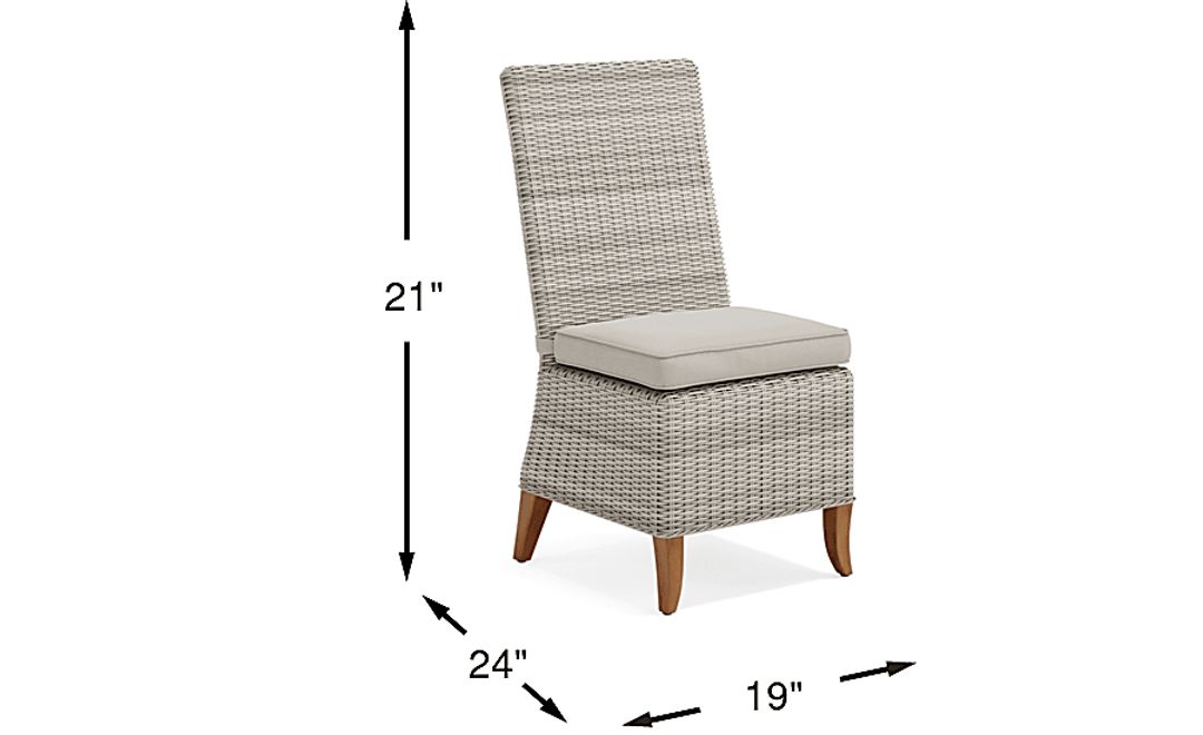 Patmos Gray Outdoor Side Chair with Linen Cushion