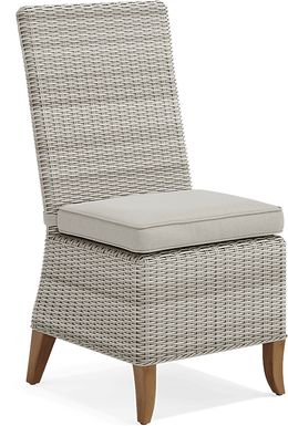 Patmos Gray Outdoor Side Chair with Linen Cushion