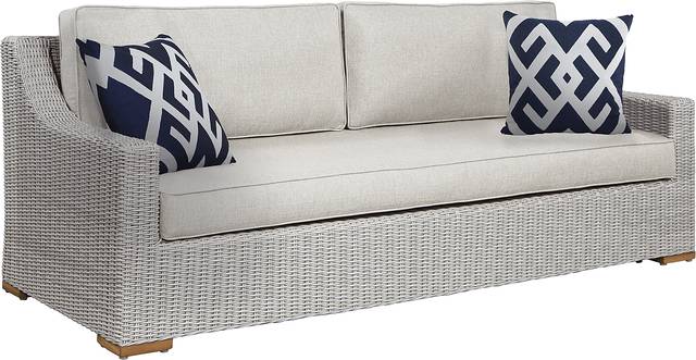 Patmos Gray 4 Pc Outdoor Seating Set with Linen Cushions - Thumbnail - Image 2