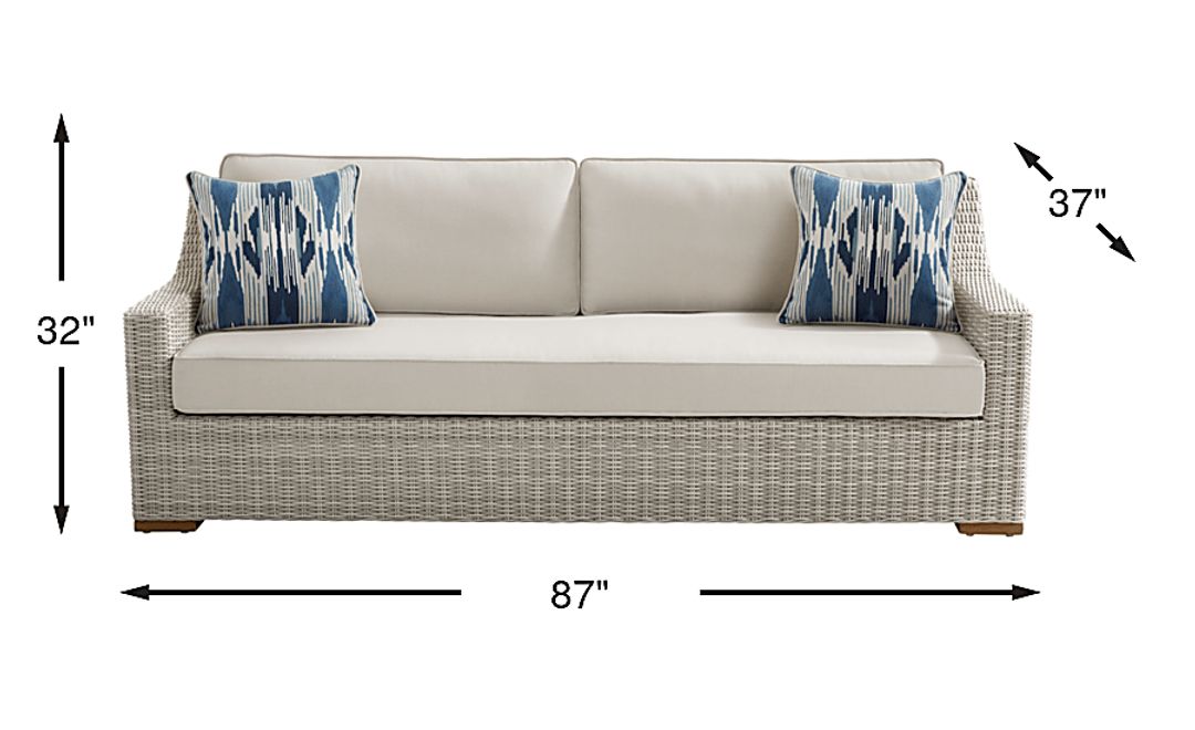 Patmos Gray Outdoor Sofa with Linen Cushions