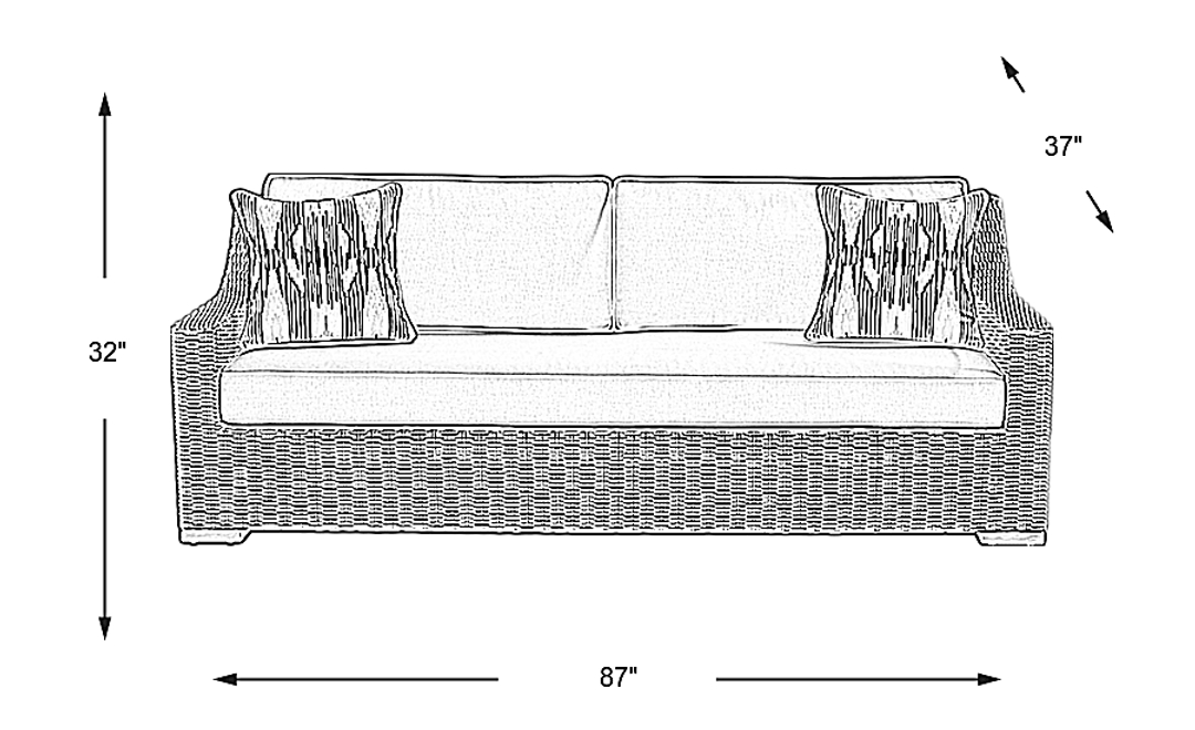 Patmos Gray Outdoor Sofa with Linen Cushions