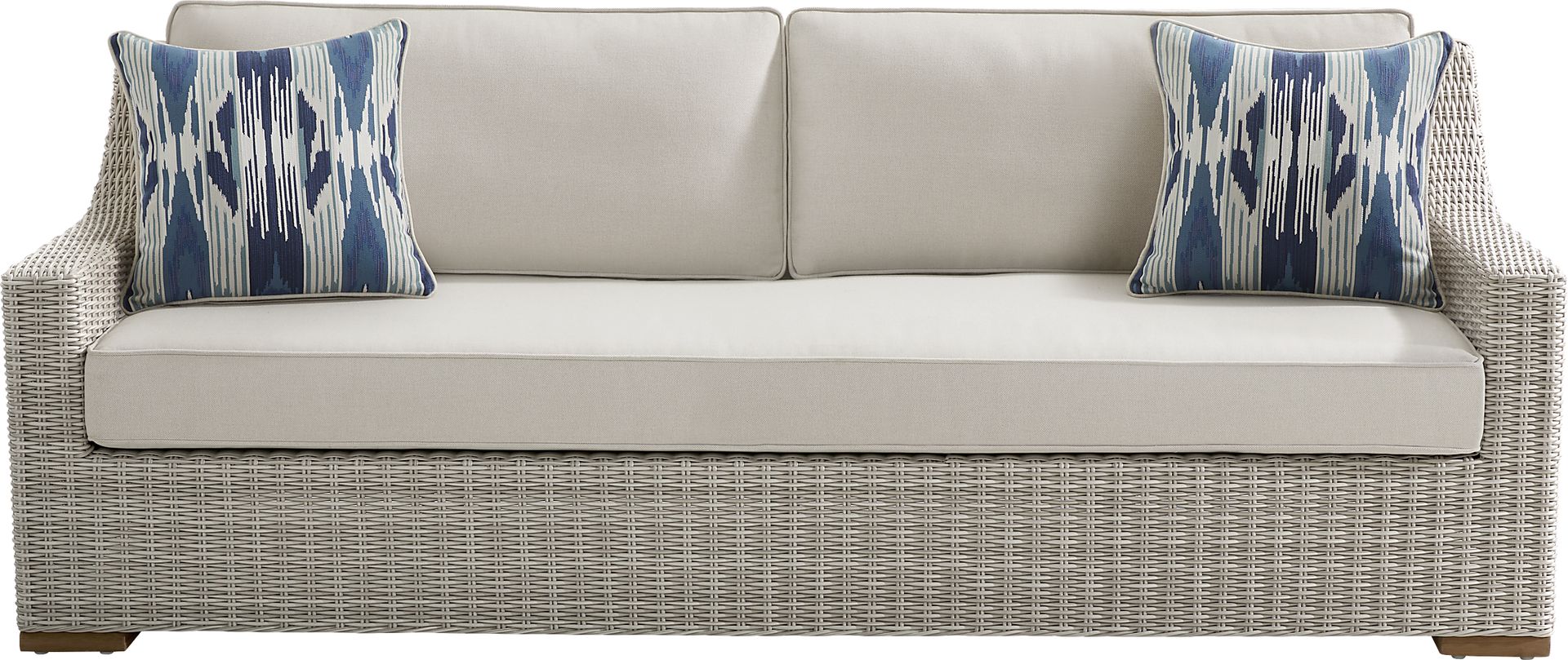 Patmos Gray 4 Pc Outdoor Sofa Seating Set with Linen Cushions - Image 2