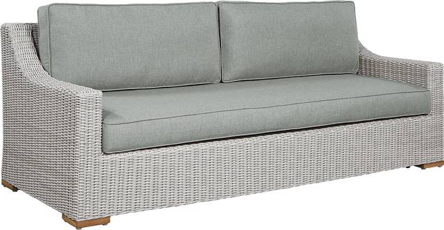 Patmos Gray Outdoor Sofa with Moss Cushions - Thumbnail - Image 3