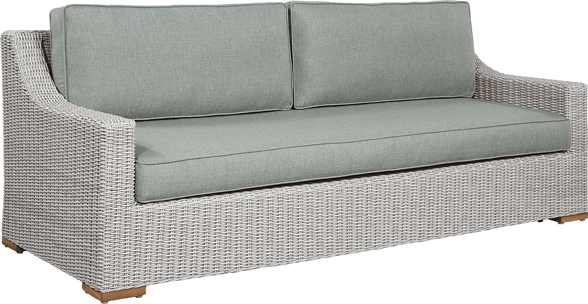 Patmos Gray 4 Pc Outdoor Seating Set with Moss Cushions - Image 3
