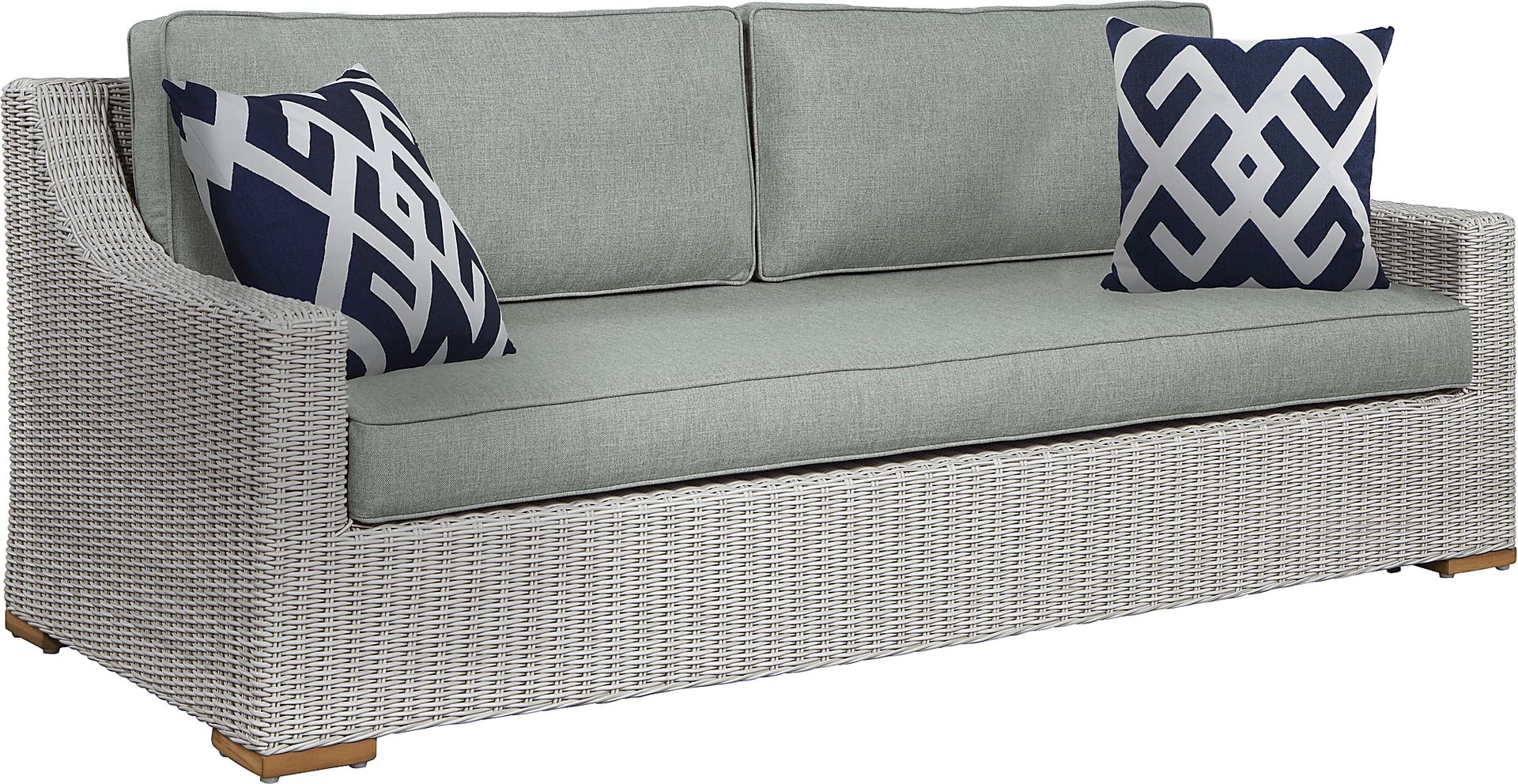 Patmos Gray 4 Pc Outdoor Seating Set with Moss Cushions - Image 2