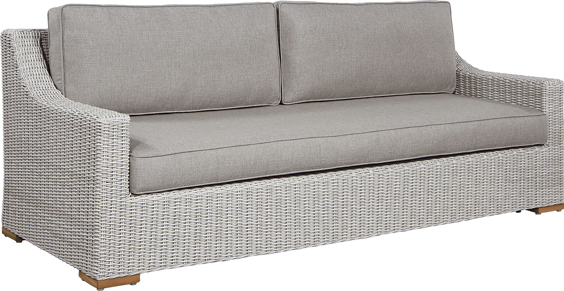 Patmos Gray Outdoor Sofa with Mushroom Cushions - Image 3