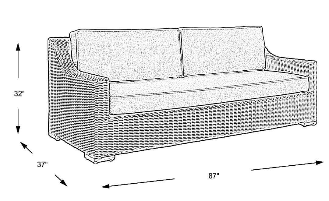 Patmos Gray Outdoor Sofa with Mushroom Cushions