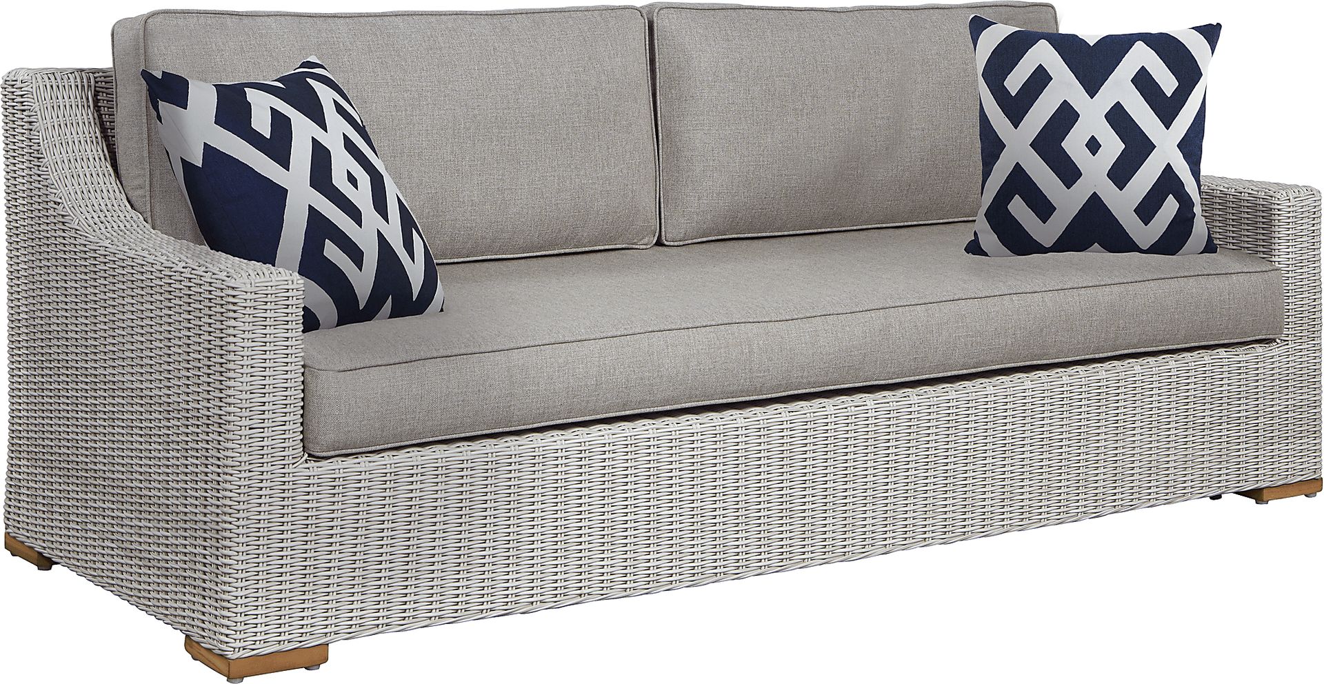Patmos Gray Outdoor Sofa with Mushroom Cushions - Image 1