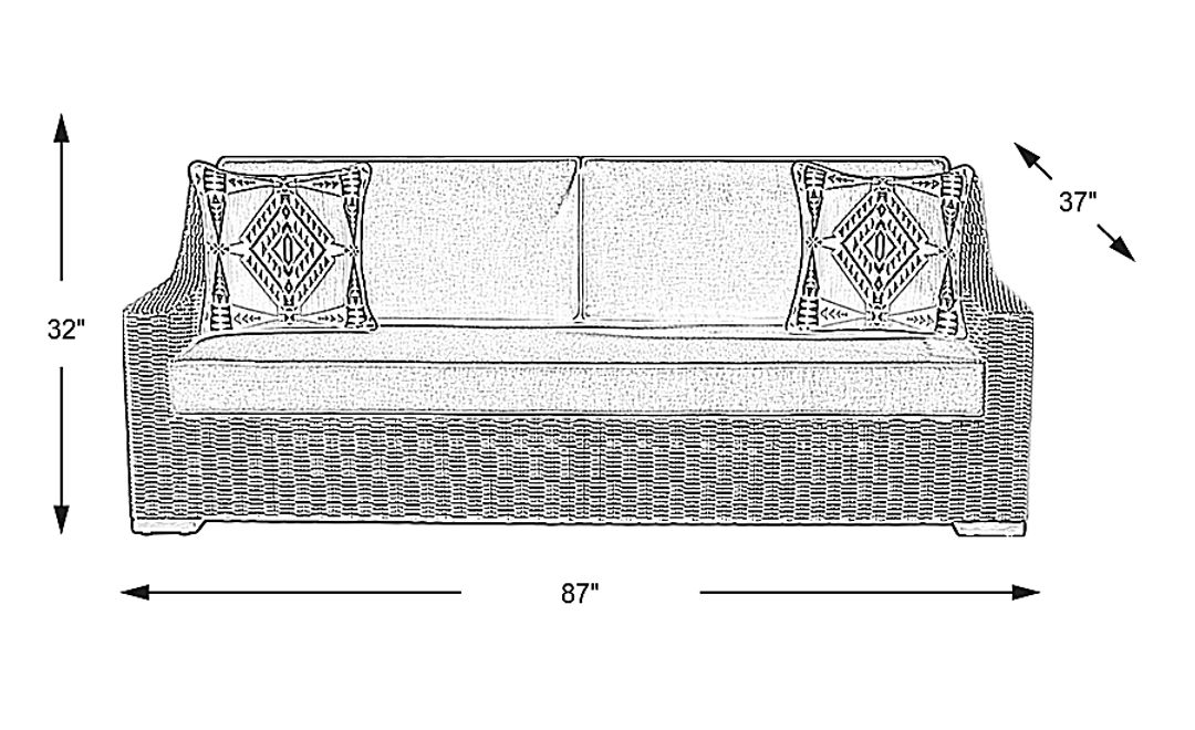Patmos Gray Outdoor Sofa with Mushroom Cushions