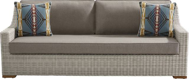 Patmos Gray Outdoor Sofa with Mushroom Cushions - Thumbnail - Image 1