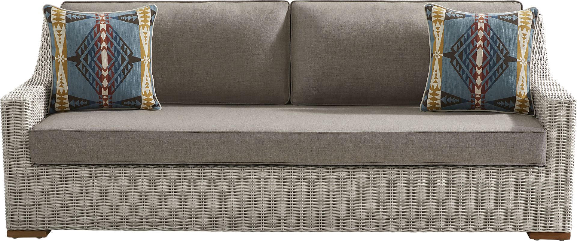 Patmos Gray 4 Pc Outdoor Sofa Seating Set with Mushroom Cushions - Image 2